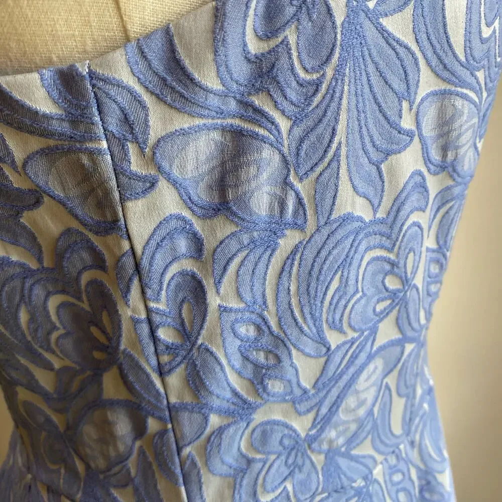 Anthropologie Maeve Claribel Jacquard Midi Dress in Periwinkle Size 8 - Picture 5 of 9